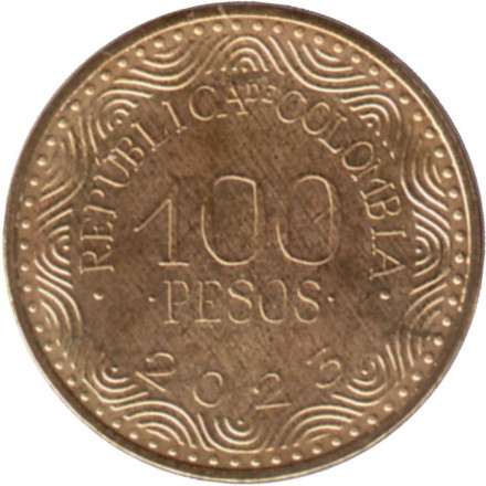 Монета 100 песо. 2023 год, Колумбия. Фрайлехон.