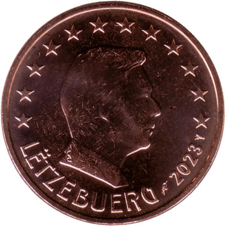 Монета 5 центов. 2023 год, Люксембург.