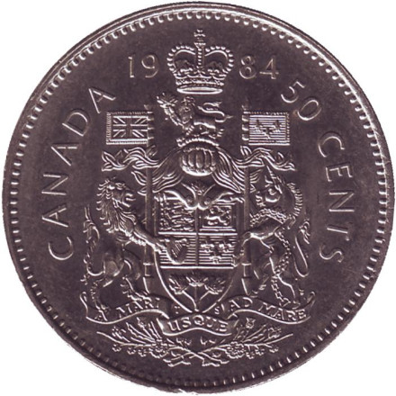 Монета 50 центов. 1984 год, Канада.