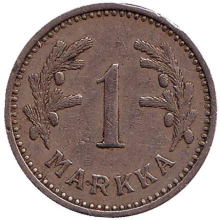Монета 1 марка. 1933 год, Финляндия.