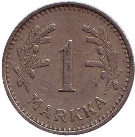 Монета 1 марка. 1939 год, Финляндия.