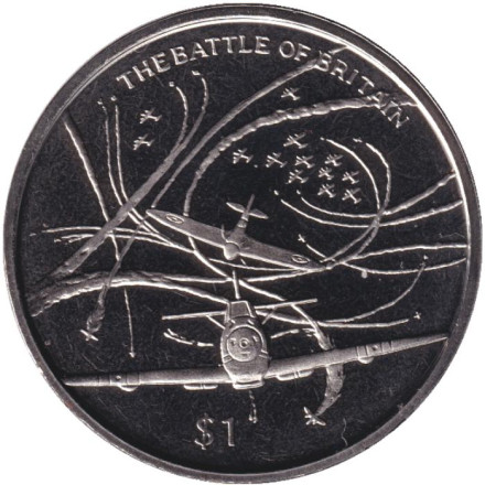 Монета 1 доллар. 2005 год, Сьерра-Леоне. 60 лет окончанию Второй мировой войны. Битва за Британию.