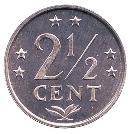 Монета 2,5 цента. 1984 год, Нидерландские Антильские острова.