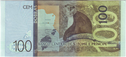 Банкнота 100 добр. 2016 год, Сан-Томе и Принсипи.