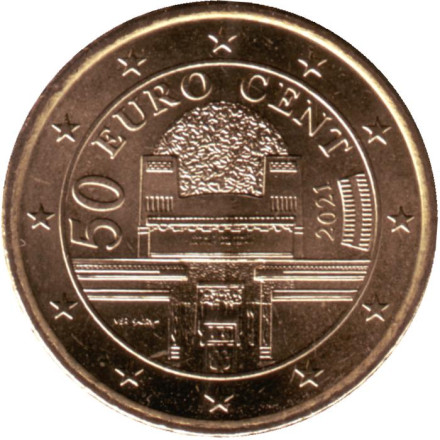 Монета 50 центов. 2021 год, Австрия.