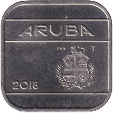 Монета 50 центов, 2018 год, Аруба.