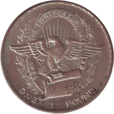 Монета 1 фунт. 1969 год, Биафра.