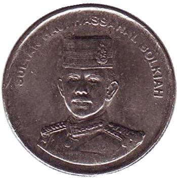 Монета 5 сенов. 2004 год, Бруней. Султан Хассанал Болкиах.