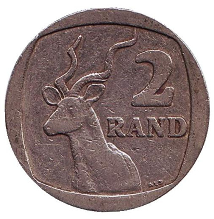 Монета 2 ранда. 1997 год, ЮАР. Антилопа.