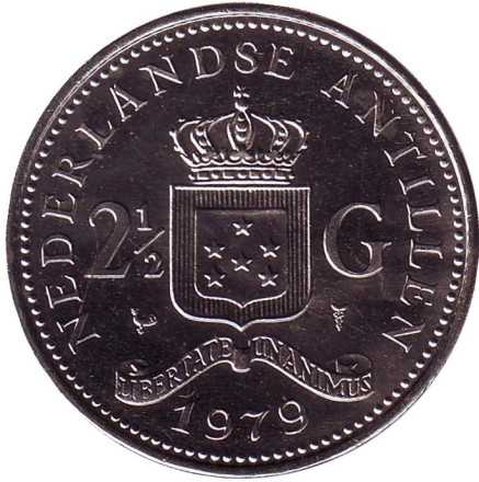 Монета 2,5 гульдена. 1979 год, Нидерландские Антильские острова.