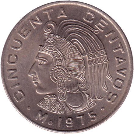 Монета 50 сентаво. 1975 год, Мексика. С точками.Монета 2 пенса. 2014 год, Великобритания.