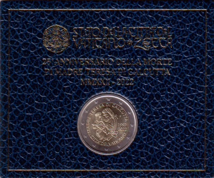 Монета 2 евро. 2022 год, Ватикан. 25 лет со дня смерти Матери Терезы.