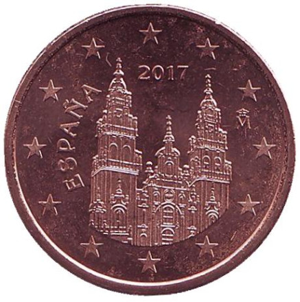 Монета 5 центов. 2017 год, Испания.