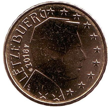 Монета 10 центов. 2018 год, Люксембург.