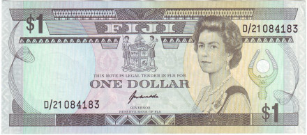 Банкнота 1 доллар. 1993 год, Фиджи.