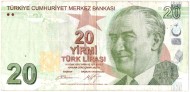 Банкнота 20 лир. 2009 год, Турция. Мустафа Кемаль Ататюрк. Тип 224b. Банкнота 20 лир. 2009 год, Турция. Мустафа Кемаль Ататюрк. Тип 224b.