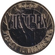 Монета 2 фунта. 2020 год, Великобритания. 75 лет Дню Победы в Европе. Монета 2 фунта. 2020 год, Великобритания. 75 лет Дню Победы в Европе.