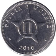Монета 2 сентаво. 2010 год, Куба. Монета 2 сентаво. 2010 год, Куба.