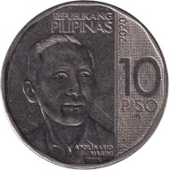 Монета 10 песо. 2020 год, Филиппины. Аполинарио Мабини. Мединилла. (Растение). Монета 10 песо. 2020 год, Филиппины. Аполинарио Мабини. Мединилла. (Растение).